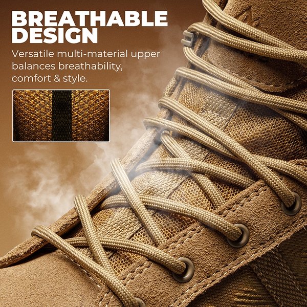 Men's Lightweight Zip Tactical Military Boots - COYOTE - 4