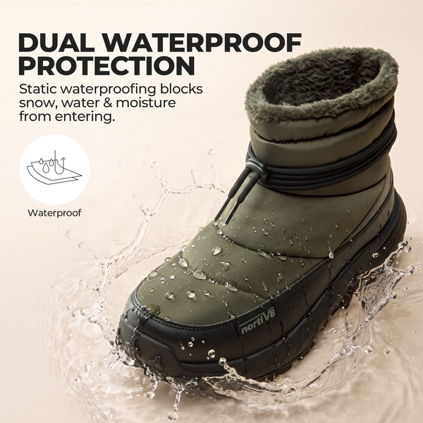 Men's Wide Fit Thinsulate Pull-on Snow Boots - OLIVE - 2