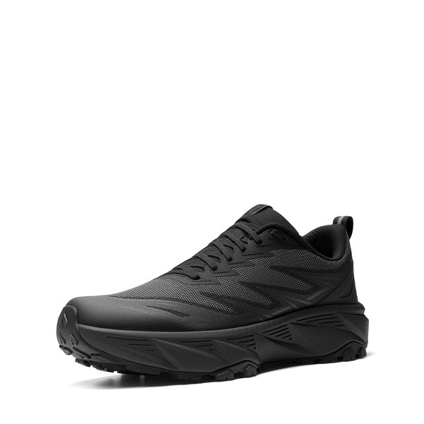 Men's Lightweight Breathable Trail Running Shoes - ALL BLACK -  0
