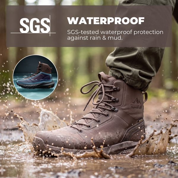 Men's Waterproof Seamless Oxford Work Boots - BROWN - 4