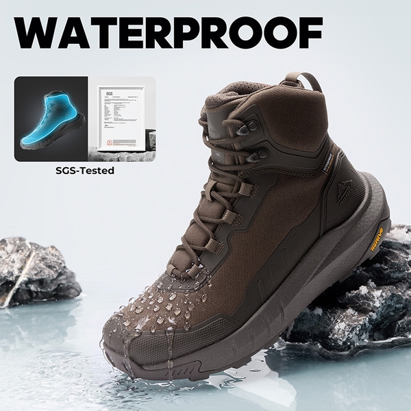 Men's Waterproof Tactical Boots with E-TPU Midsole - DARK BROWN - 2