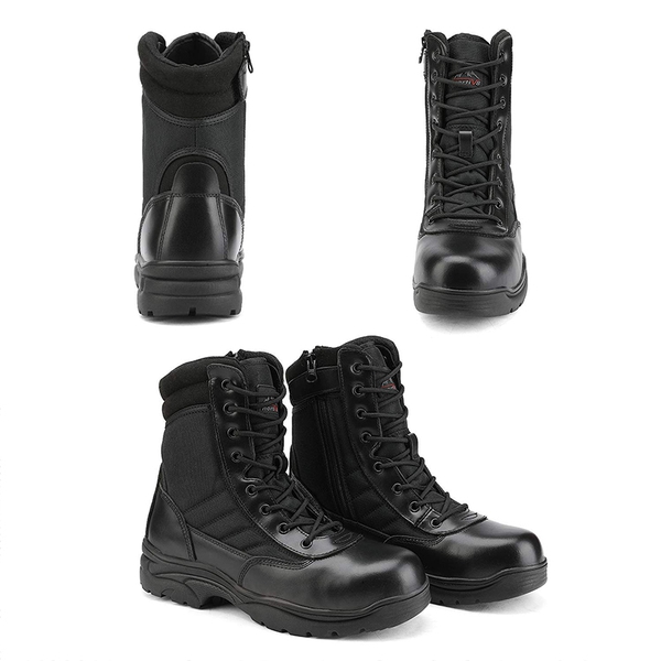 Men's Wide Steel Toe Safety Work Boots【Wide Fit】 - BLACK - 1