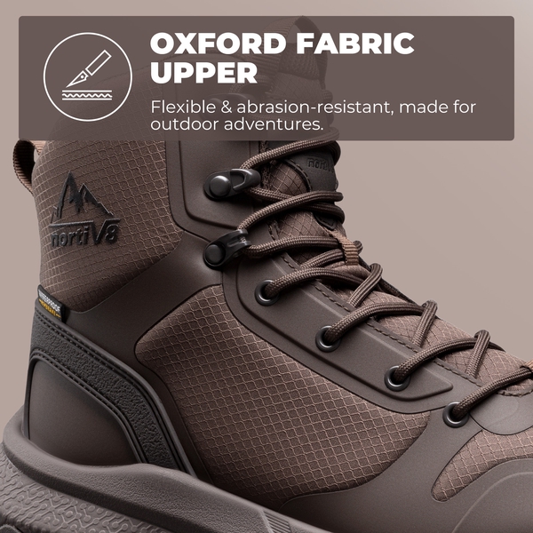 Men's Waterproof Seamless Oxford Work Boots - BROWN - 6