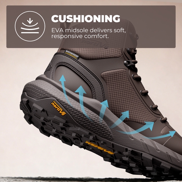 Men's Waterproof Seamless Oxford Work Boots - BROWN - 7