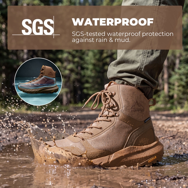 Men's Waterproof Seamless Oxford Work Boots - COYOTE - 4