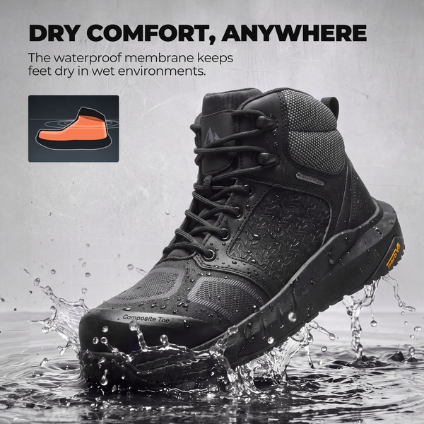 Men's WorkNano Composite Toe Work Boots - Ultra Lightweight | NORTIV 8