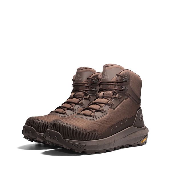Men’s Nano Composite Toe Work Boots with Zipper - DARK BROWN - 2