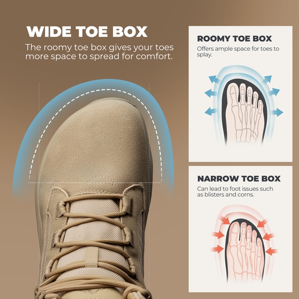Men's Wide Toe Box Side-Zip Composite Toe Work Boots - SAND - 5