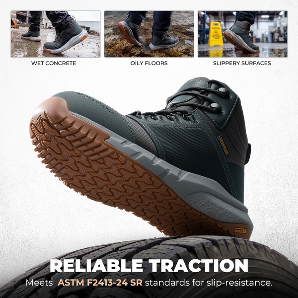 Men's Waterproof Tactical Composite Toe Work Boots - GREY - 4