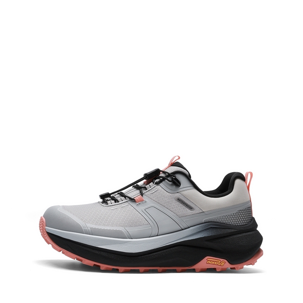Women’s Lightweight Waterproof Hiking Shoes - LIGHT GREY/PINK - 1