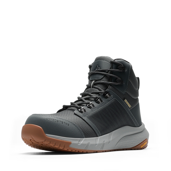 Men's Waterproof Tactical Composite Toe Work Boots - GREY -  0