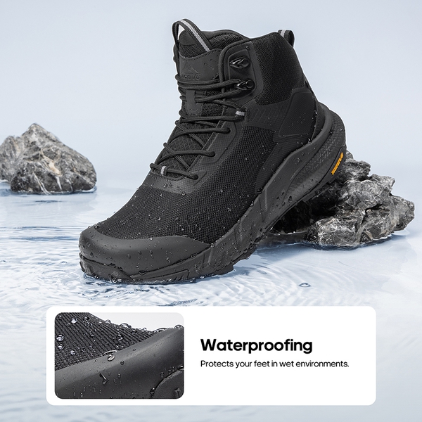 Men's Tactical & Military Work Boots with Arch Support - BLACK - 3