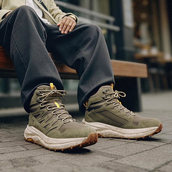 Men’s Wide Toe Box Waterproof Hiking Boots - OLIVE - 7