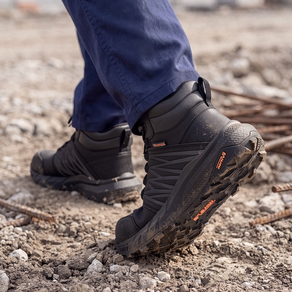 Men's Nano Composite Toe Waterproof Work Boots - BLACK - 8