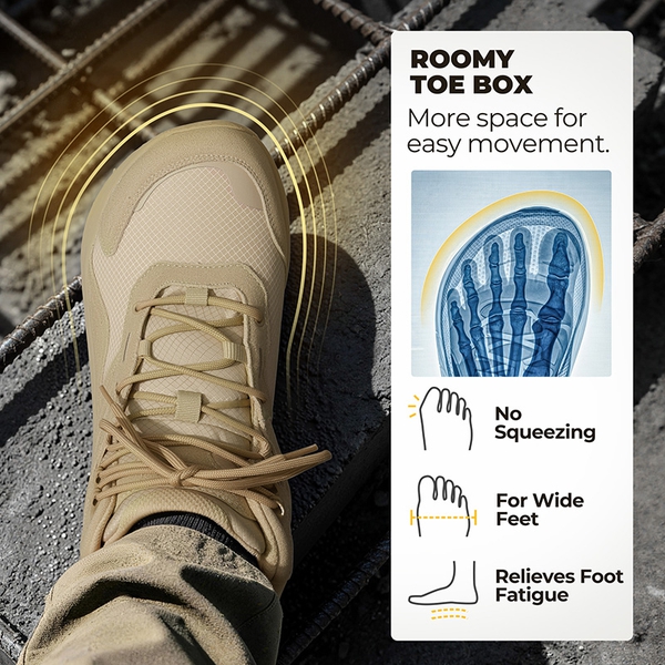 Men's Wide Toe Box Waterproof Composite Toe Boots - SAND - 3