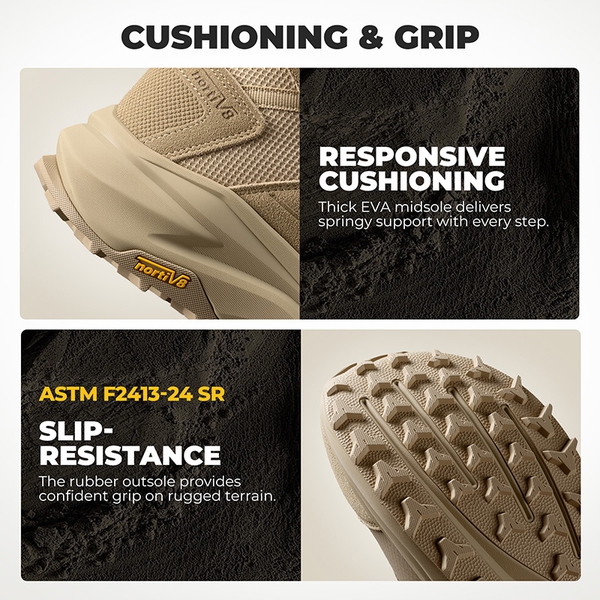Men's Wide Toe Box Waterproof Composite Toe Boots - SAND - 6
