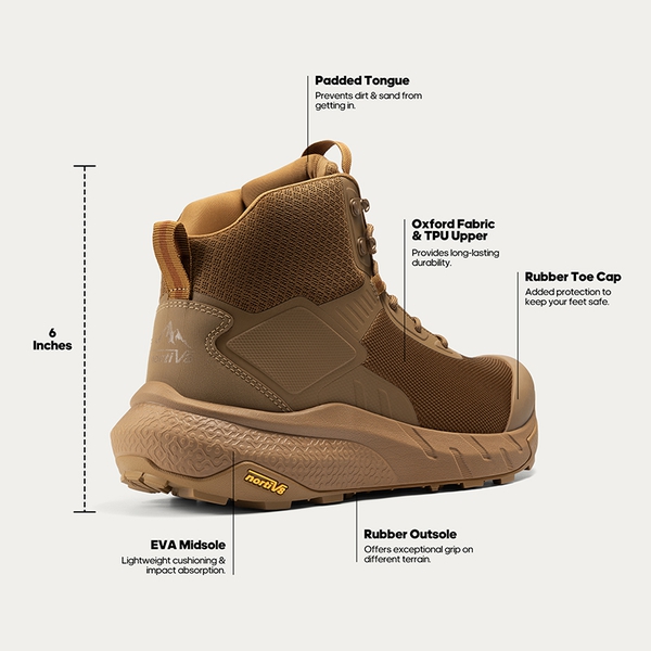 Men's Tactical & Military Work Boots with Arch Support - COYOTE - 6