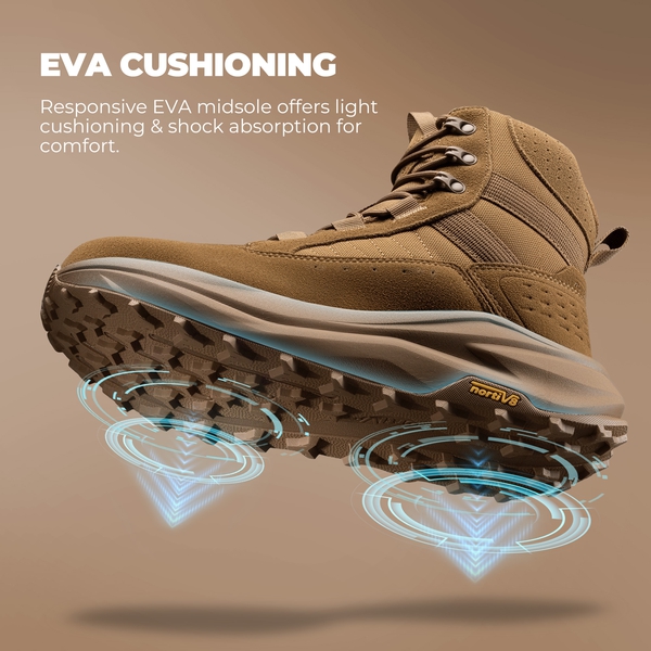 Men's Wide Toe Box Side-Zip Composite Toe Work Boots - COYOTE - 1