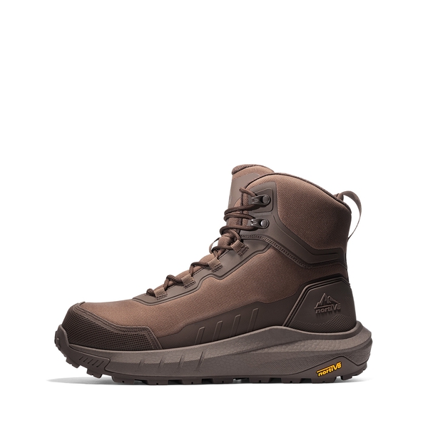 Men’s Nano Composite Toe Work Boots with Zipper - DARK BROWN - 1