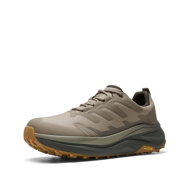 Men’s Wide Toe Box Waterproof Hiking Shoes - LIGHT BROWN -  0