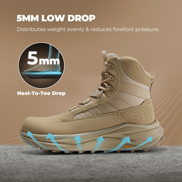 Men's Wide Toe Box Side-Zip Composite Toe Work Boots - SAND - 2