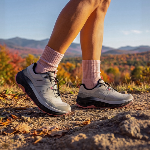 Women’s Lightweight Waterproof Hiking Shoes - LIGHT GREY/PINK - 8