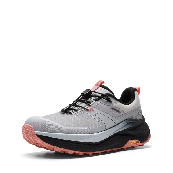 Women’s Lightweight Waterproof Hiking Shoes - LIGHT GREY/PINK -  0