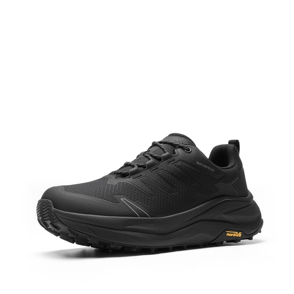 Men’s Wide Toe Box Waterproof Hiking Shoes - BLACK -  0