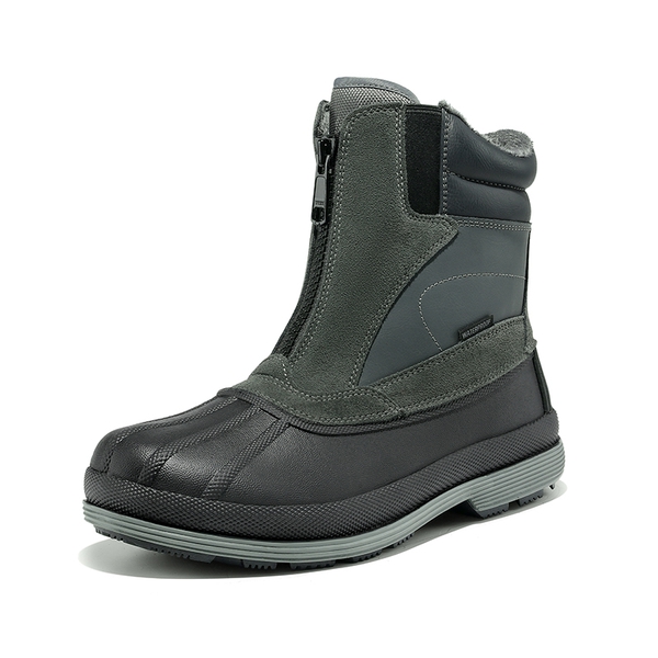 Men's Insulated Waterproof Winter Boots 【Wide Fit】 - GREY-BLACK -  0