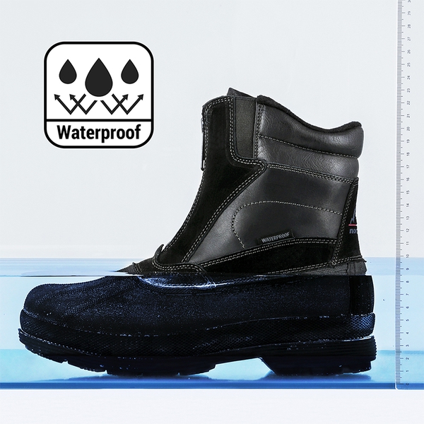 Men's Waterproof Slip-On Snow Boots - BLACK - 5