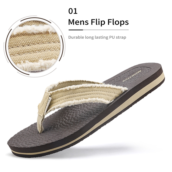 Men's EVA Thong Flip Flops - BEIGE - 2