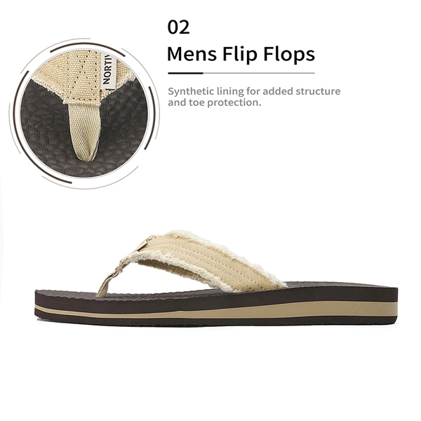 Men's EVA Thong Flip Flops - BEIGE - 3