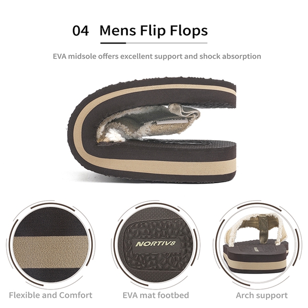 Men's EVA Thong Flip Flops - BEIGE - 5