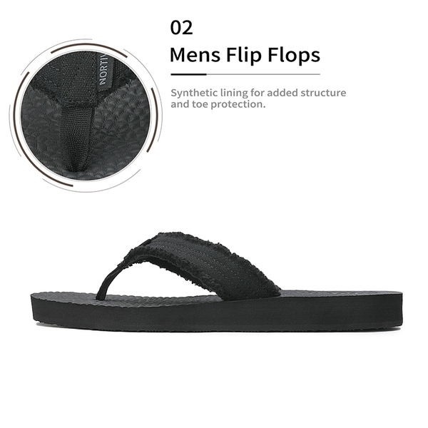 Men's EVA Thong Flip Flops - BLACK - 3