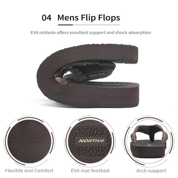 Men's EVA Thong Flip Flops - COFFEE - 5