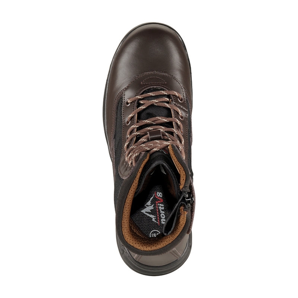 Men's Steel Toe Safety Work Boots - DARK BROWN - 5