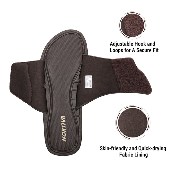 Men's Slide Sandals with Arch Support - DARK BROWN - 3