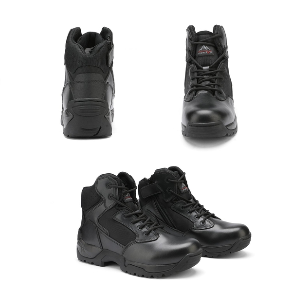 Men's Steel Toe Cap Work Boots - BLACK - 5