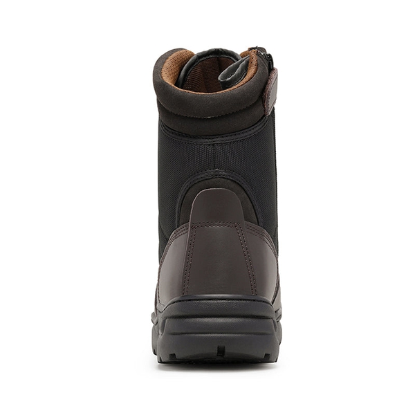 Men's Steel Toe Safety Work Boots - DARK BROWN - 3
