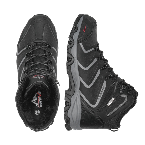 [Armadillo Series] Men's & Women's Warm Waterproof Hiking Boots - BLACK-GREY - 2