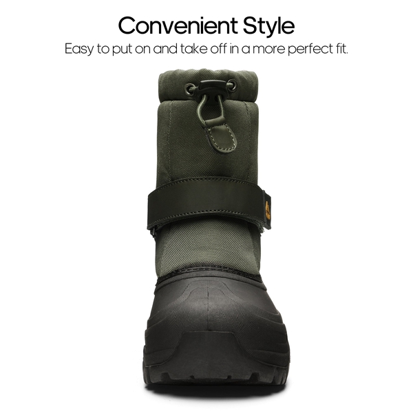 Kids Waterpproof Winter Snow Boots - ARMY GREEN - 4