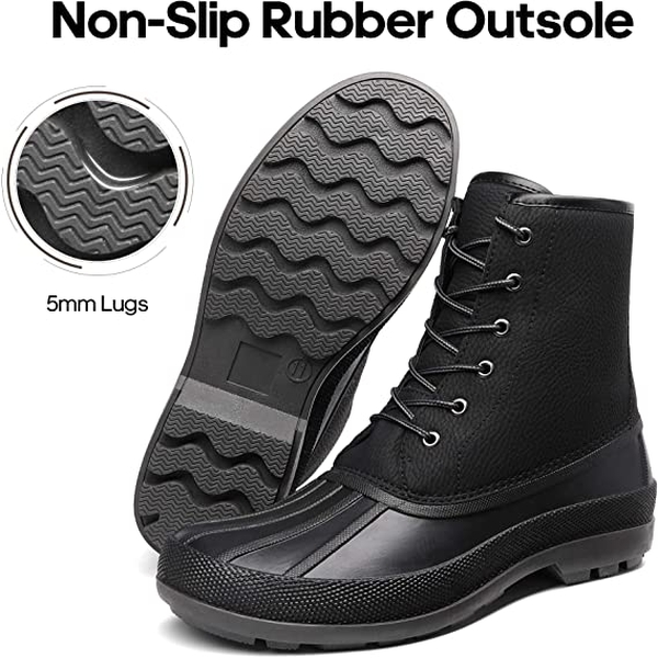 Men's Classic Duck Winter Snow Boots - BLACK - 1
