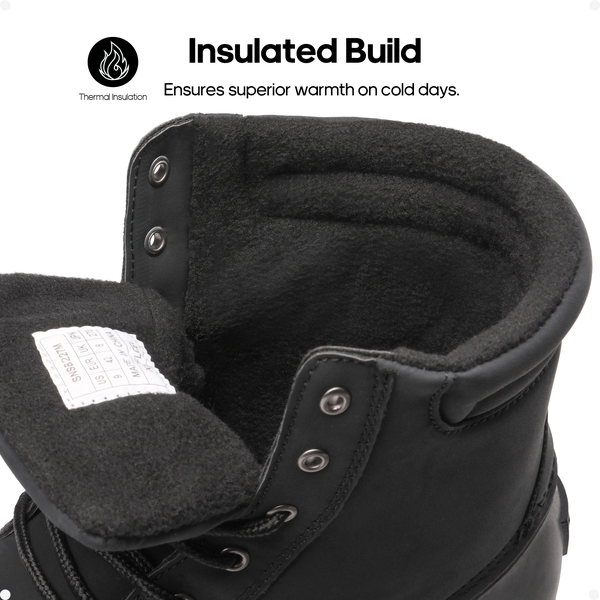 Men's Fur Lined Duck Snow Boots - BLACK - 2