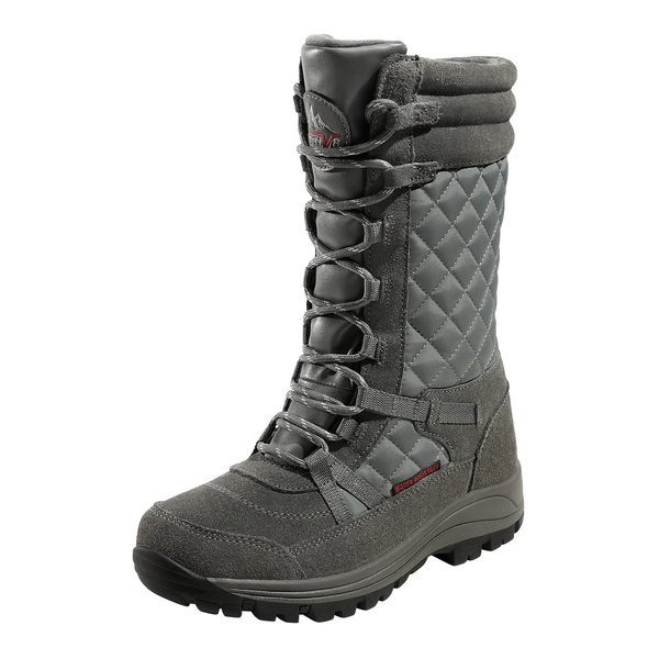 Women's Lace Up Mid-Calf Snow Boots - GREY -  0