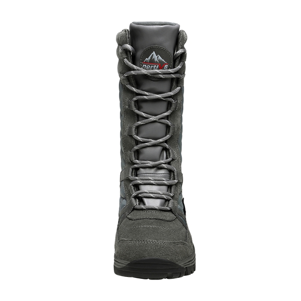 Women's Lace Up Mid-Calf Snow Boots - GREY - 4