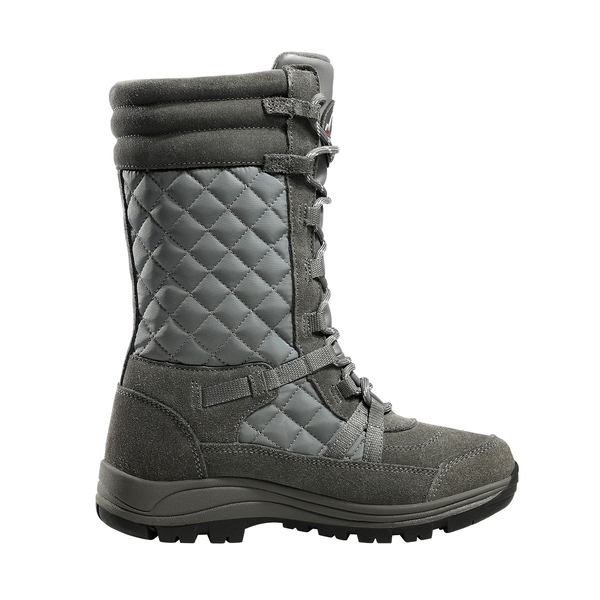 Women's Lace Up Mid-Calf Snow Boots - GREY - 3
