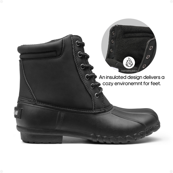 Women's Insulated Winter Duck Boots - BLACK - 2