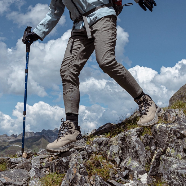 [Polar Bear Series] Men's Waterproof Trekking Trail Non-Slip Hiking Boots - GREY - 1