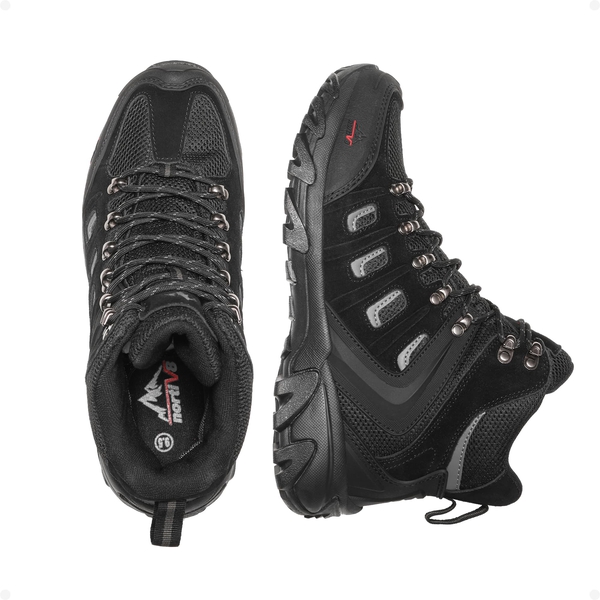 Men's Waterproof Hiking & Backpacking Boots - BLACK - 4