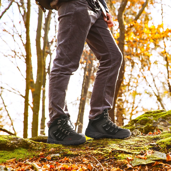 Men's Waterproof Hiking & Backpacking Boots - BLACK - 2